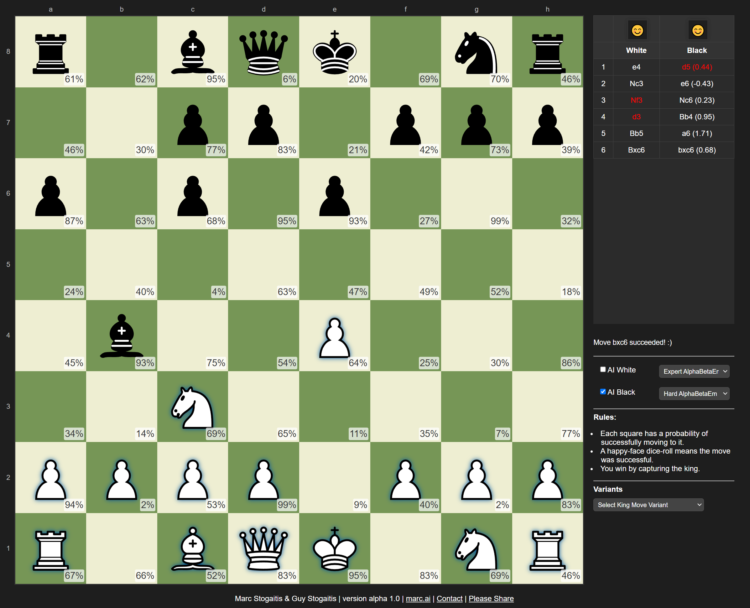 Probabilistic Chess Screenshot